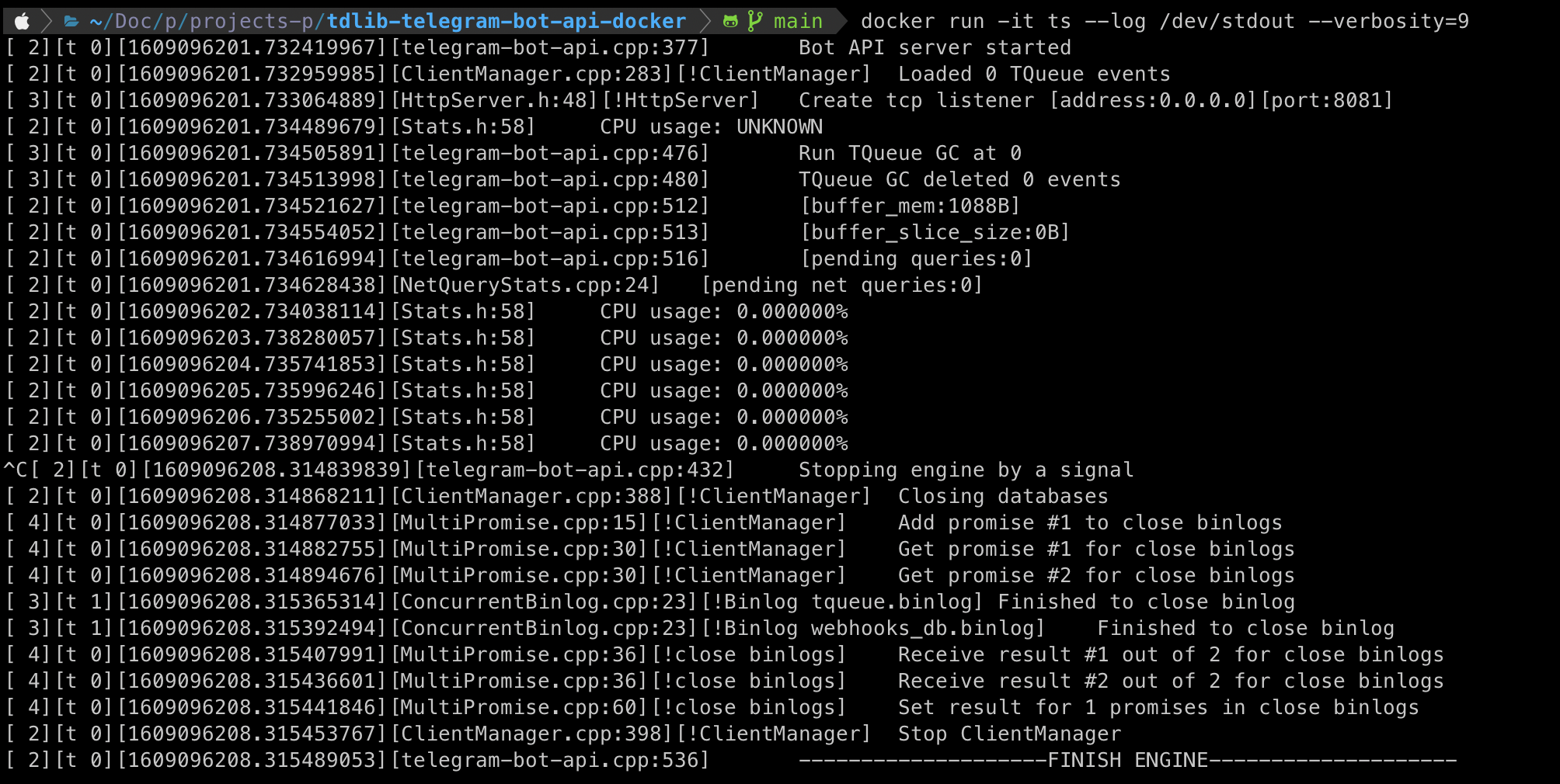 Set the log output and verbosity